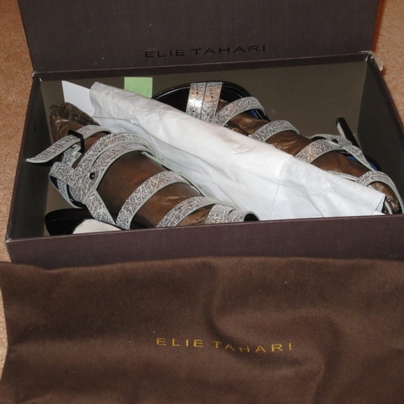 Elie Tahari Silver Ipanema Sandals - Picture 7 of 7